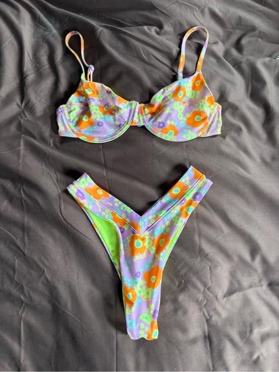 One One Other - One One Swim Bikini Set - S- Lavender, Orange & Neon Green